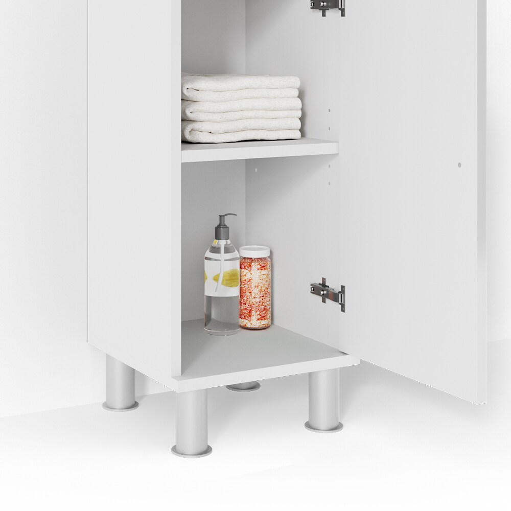 VICCO Midischrank FYNN 95 x 30 cm Weiß Hochglanz - Badezimmerschrank Badschrank Schrank Badregal