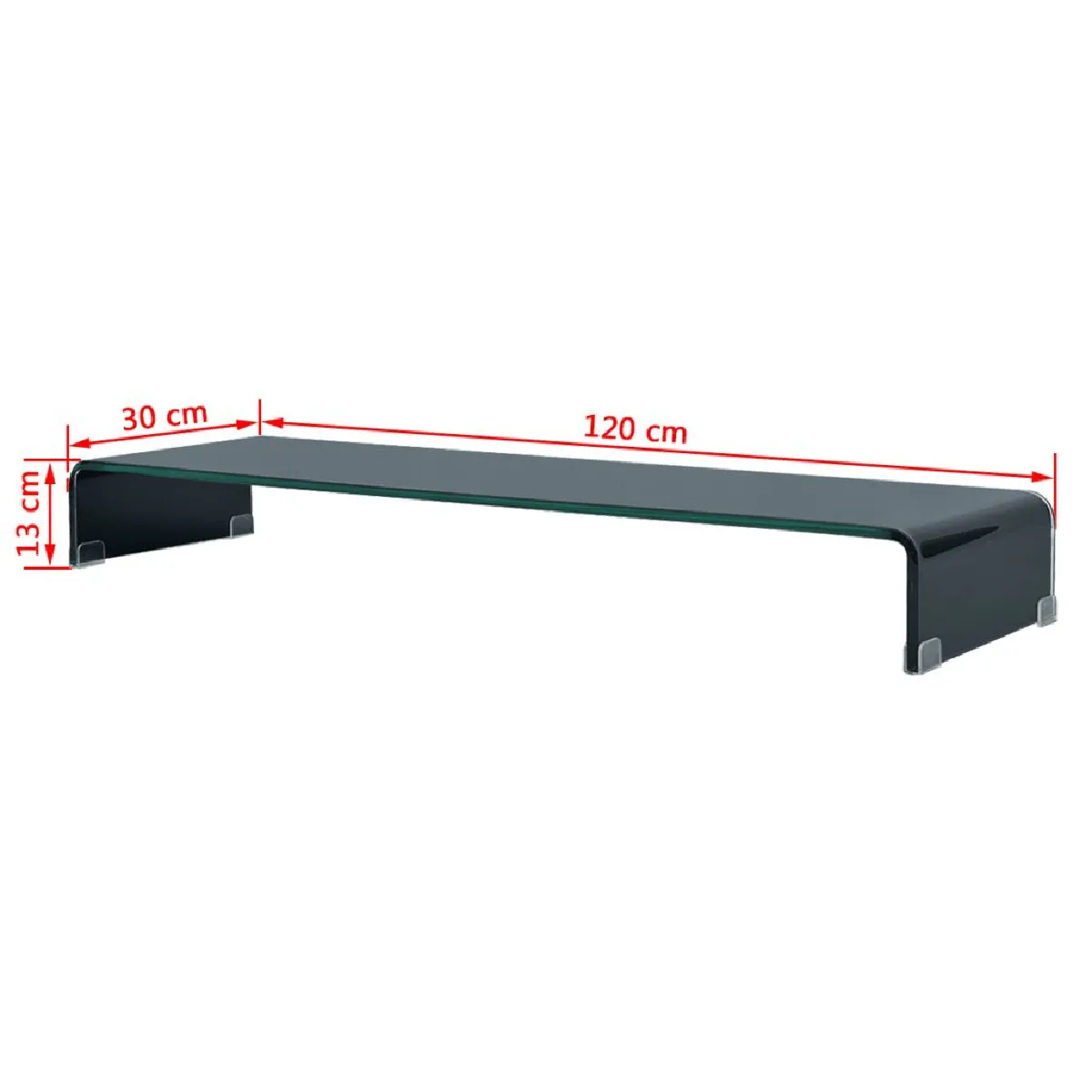 Helloshop26 Support Moniteur - Verre Noir