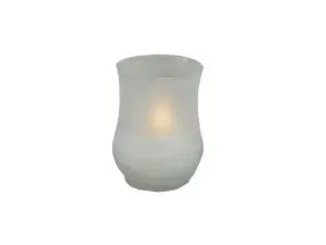 Lysbowle Brændetid 40 timer Frostet Hvid Glas,9 stk/krt