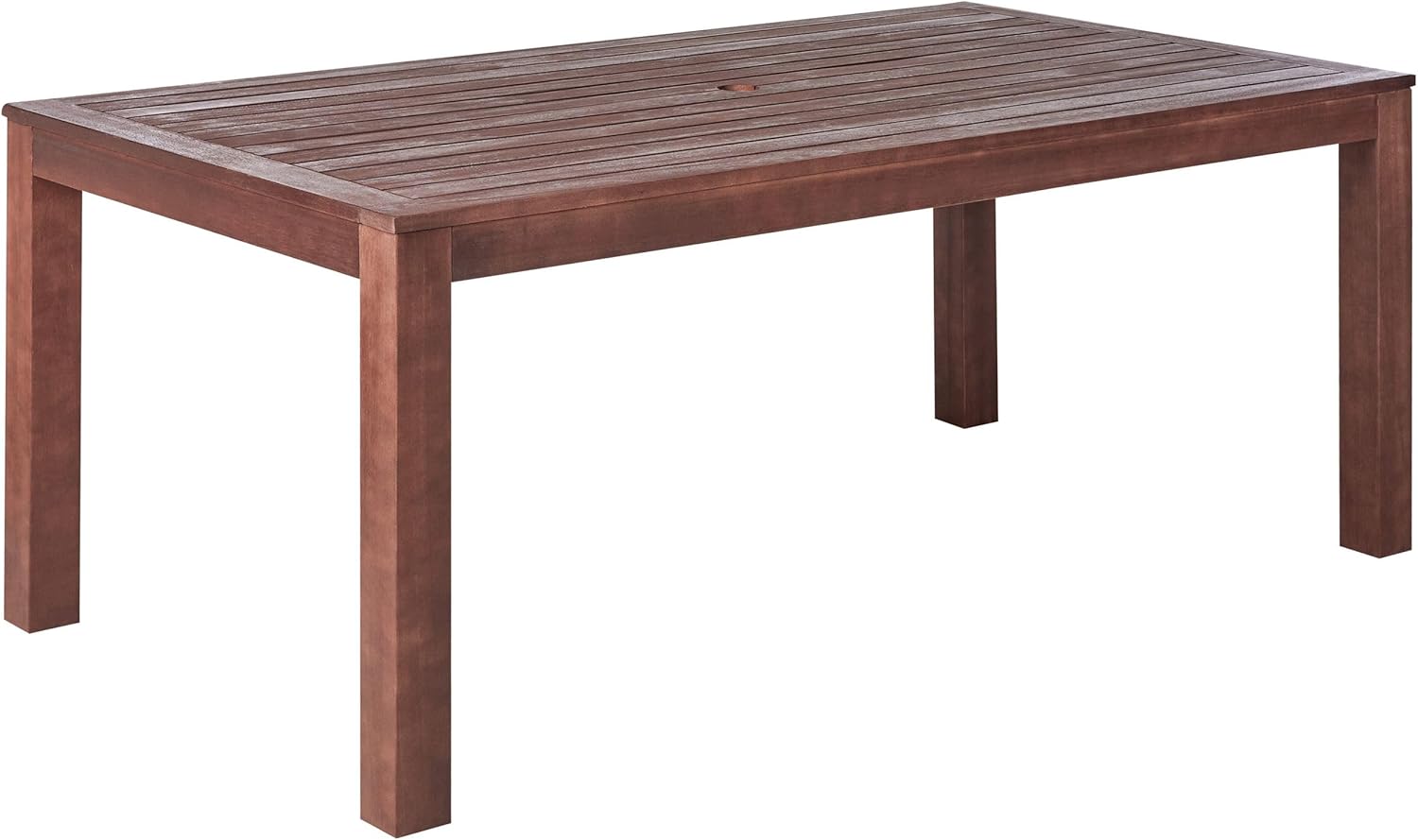 Beliani Rustikaler Gartentisch Dunkelbraun Eukalyptusholz 180 x 100 cm Tuscania