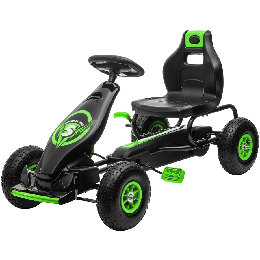 HOMCOM Go Kart mit verstellbarem Schalensitz schwarz, grün