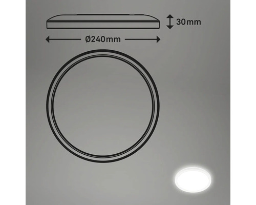LED Sensor Plafondlamp IP44 15W 1900 lm 4000 K HxØ 3x24 cm Slank Wit + Achtergrondverlichting