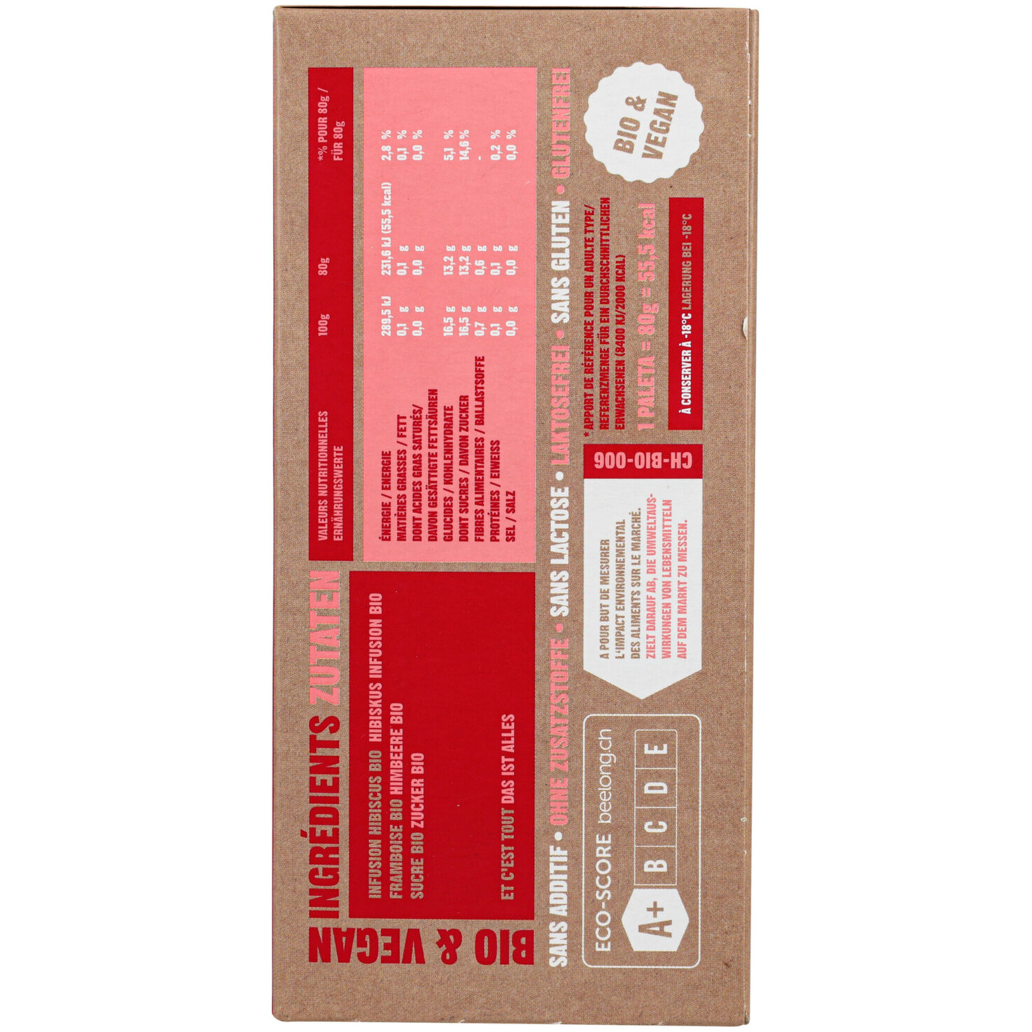 Paleta Glace Hibiskus & Himbeere Bio 6x80ml