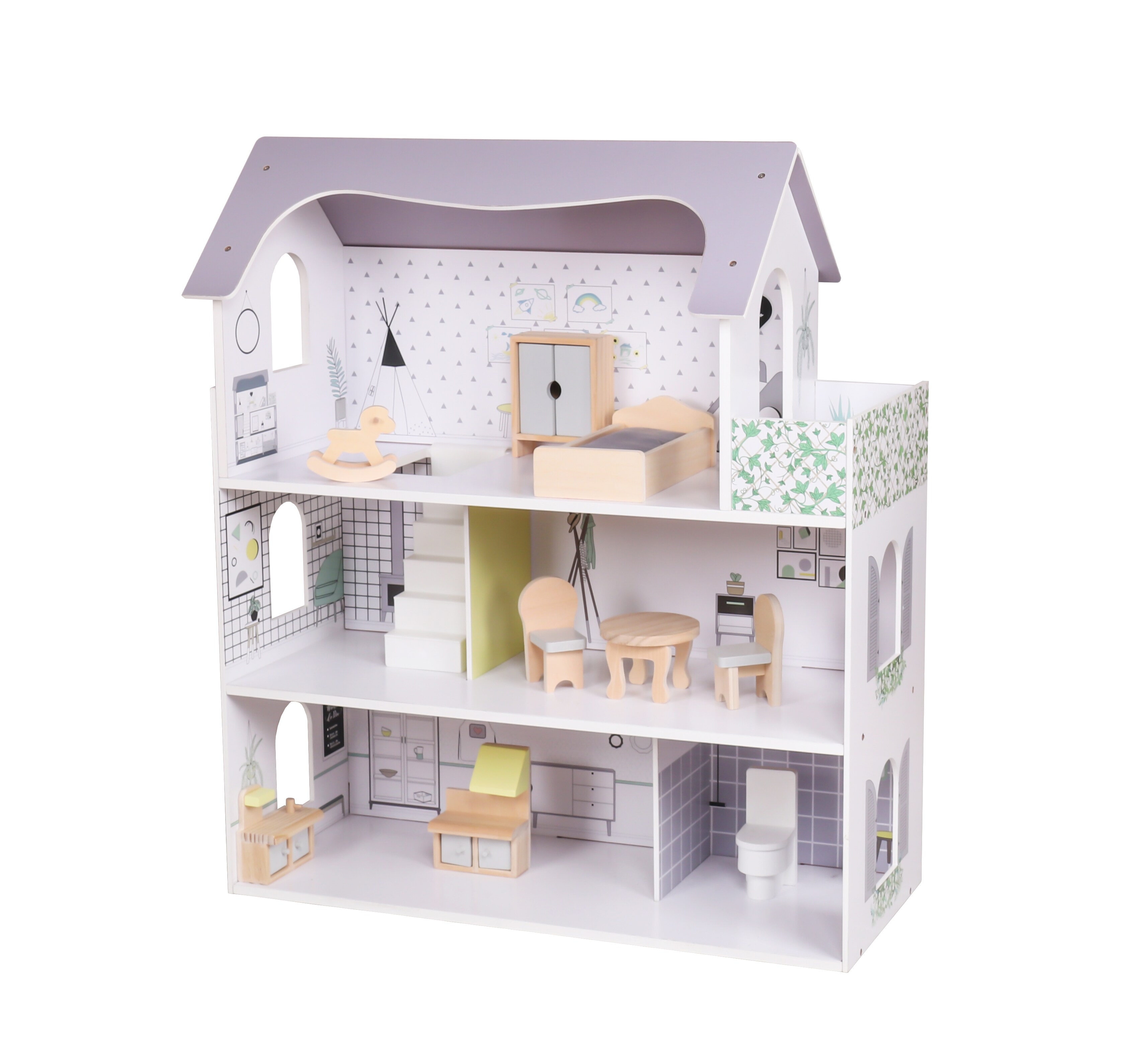 Coemo Puppenhaus Anna Villa möbliert 3 Etagen