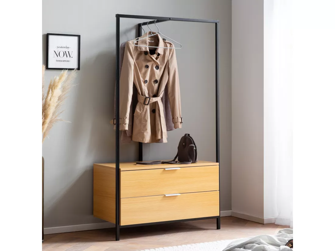 Armoire de Couloir Décor Chêne 152x85x44 cm Armoire Chaussures Vestes