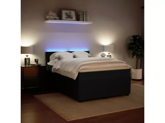 Sommier à lattes de lit avec matelas Noir 140x190 cm Velours