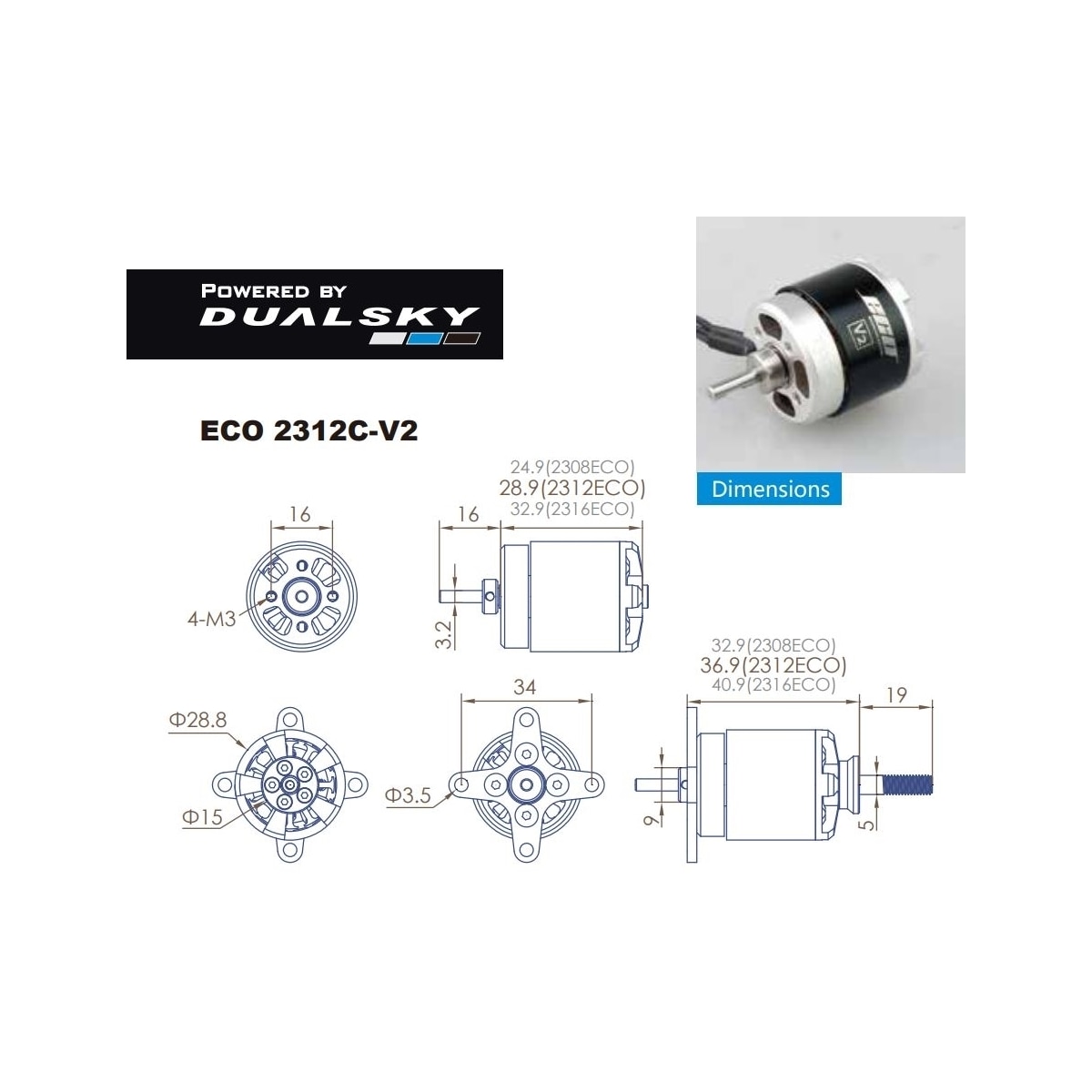 Dualsky ECO 2312C V2 1150KV 58gram