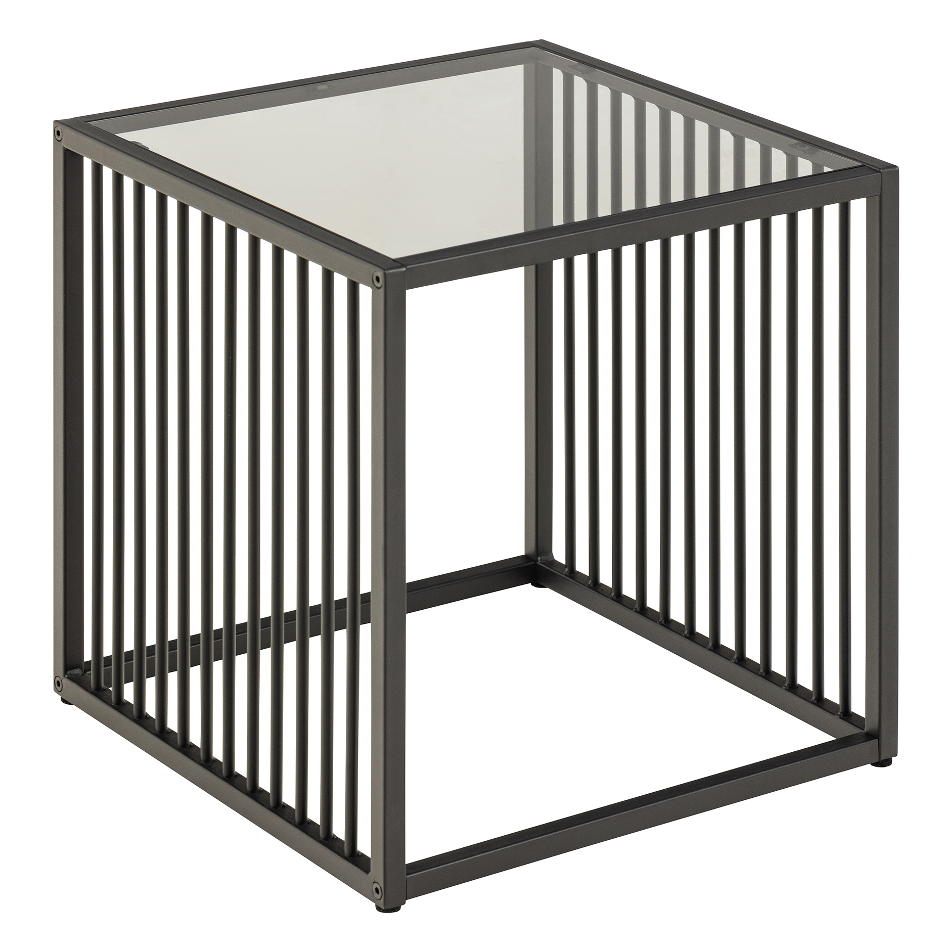 Beistelltisch STRINGTON - transparent-schwarz - 40x40 cm