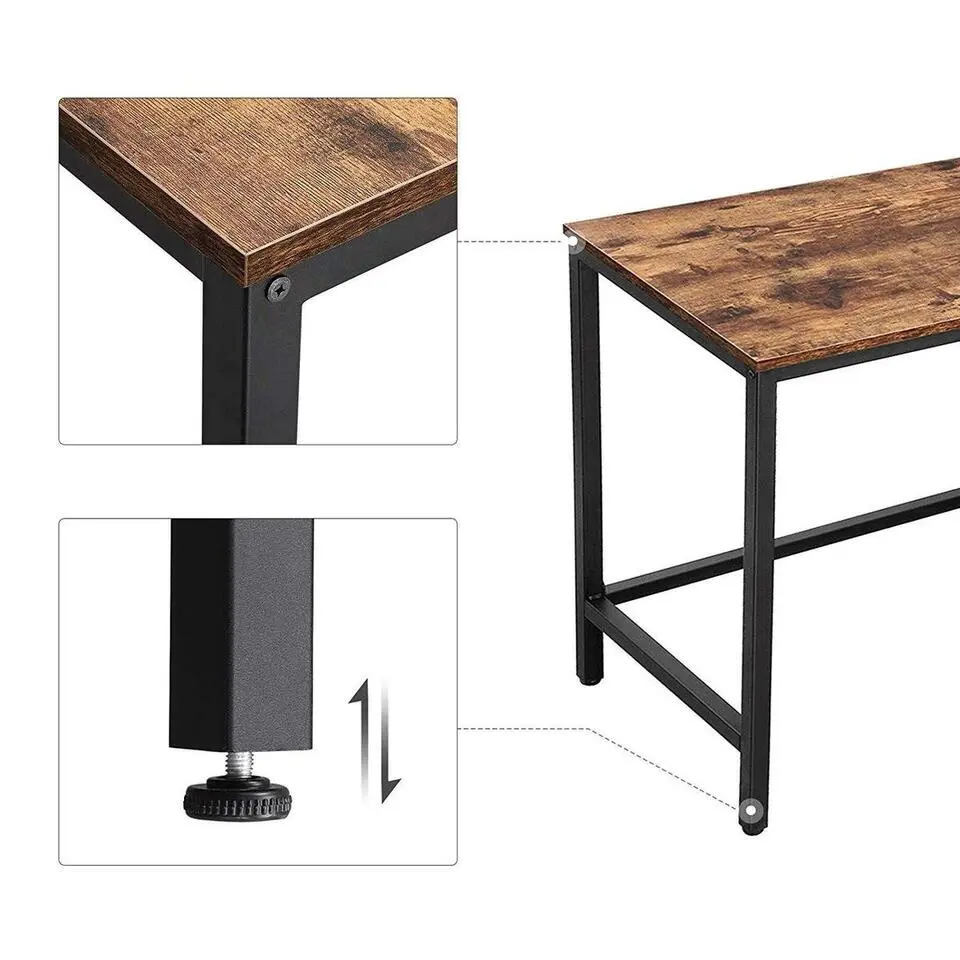 Parya Home - Hoekbureau - 138 x 50 x 75 cm - Metaal - Bruin