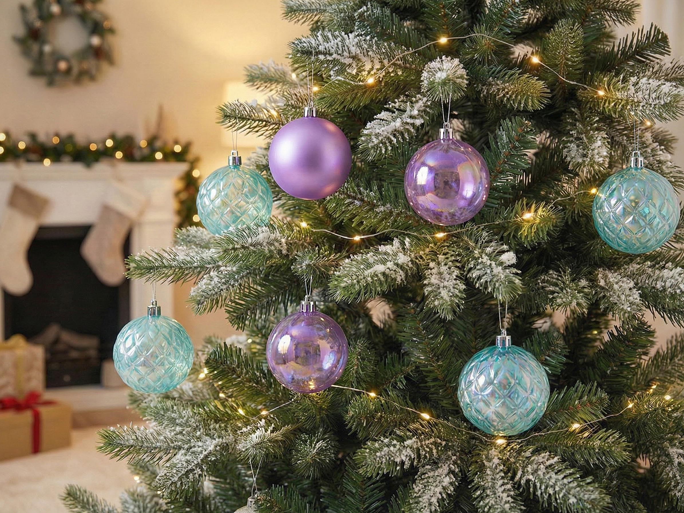 Set van 24 kerstballen ASNEN Paars