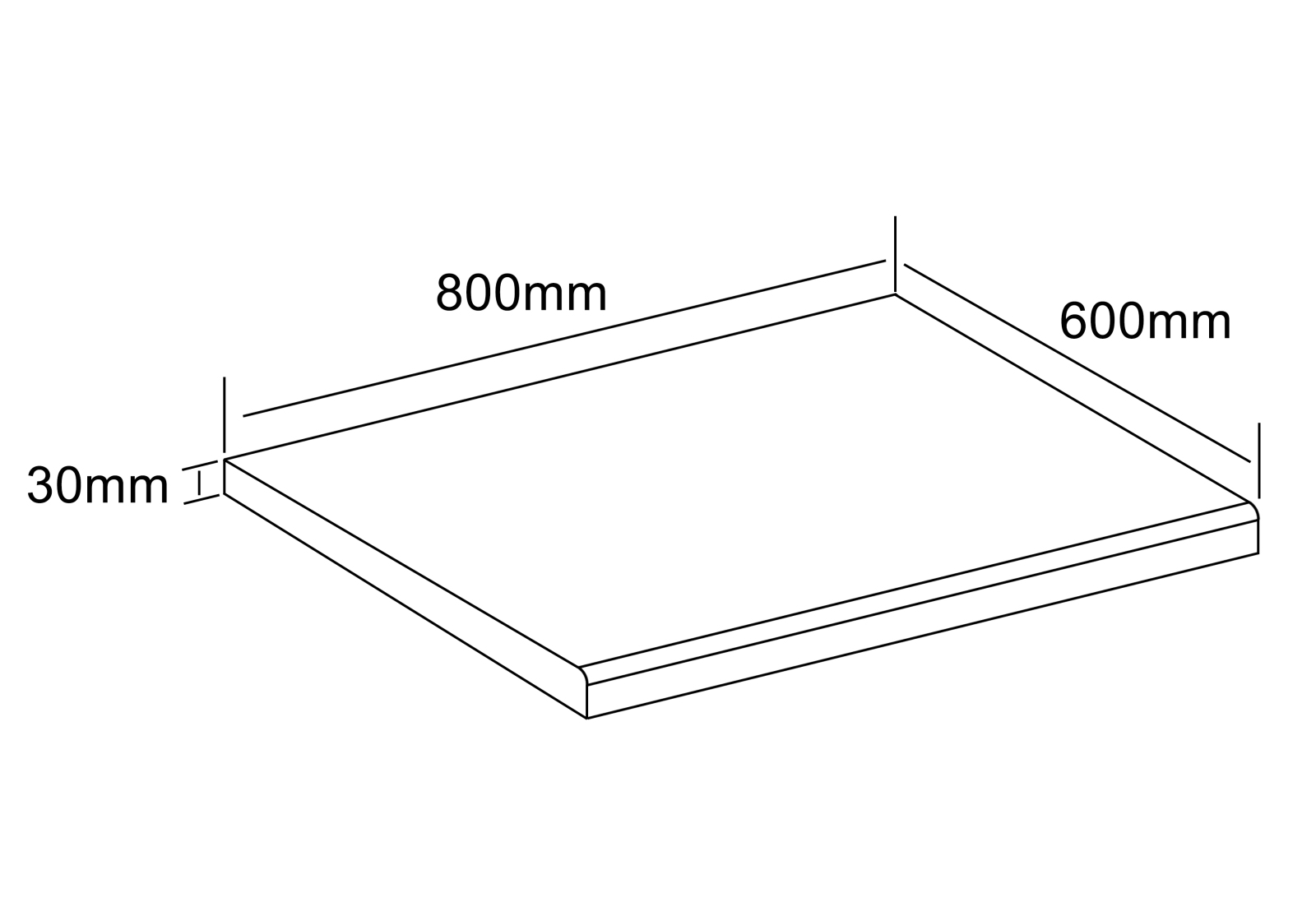 Arbeitsplatte FASOLA - Marmor-Style - 80x60 cm