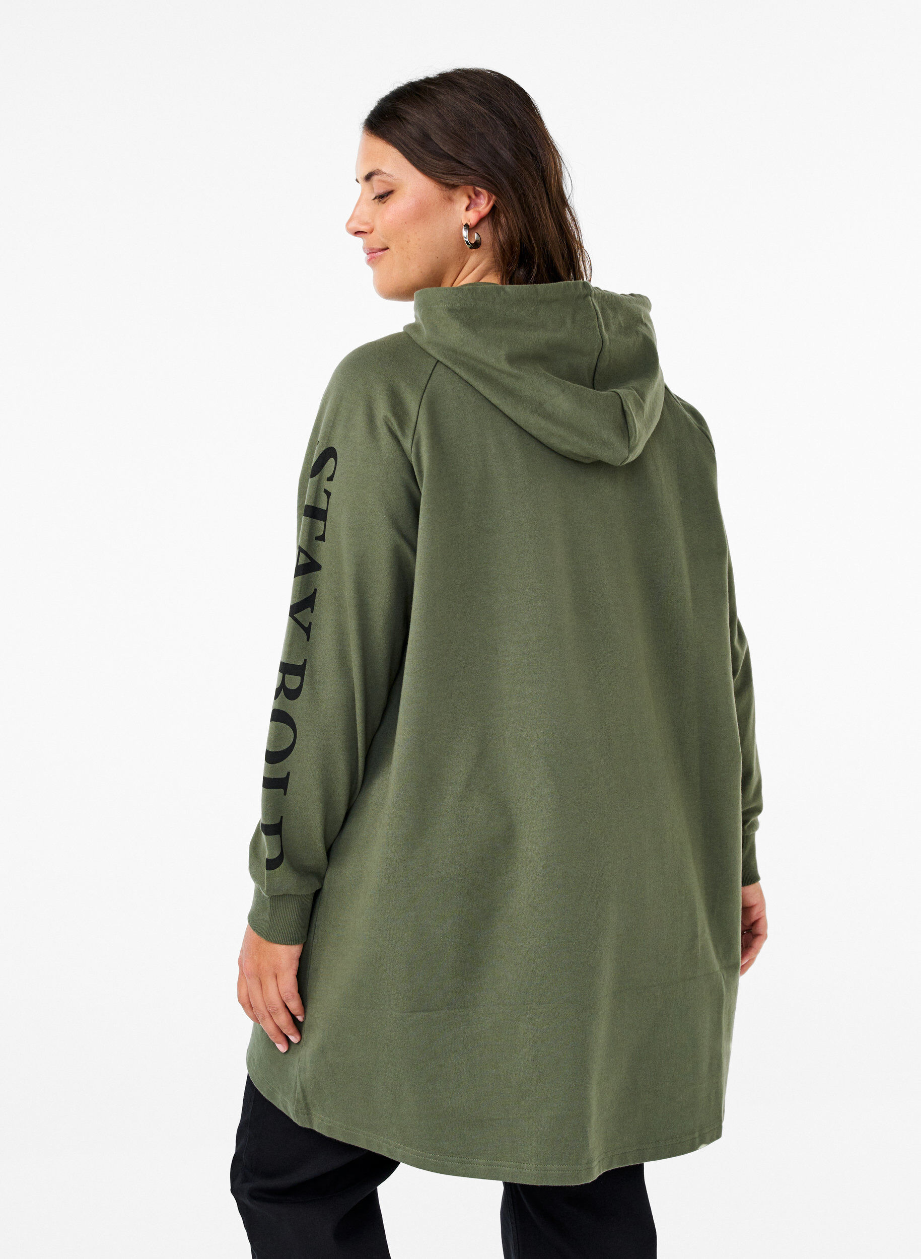 Oversize sweat med print på ærmerne