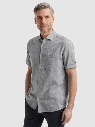 Vanguard Short Sleeve Overhemd Linnen Blend Dark Slate VSIS2504260-9076 kopen