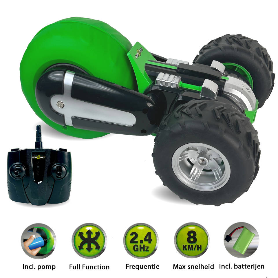 Gear2Play op afstand bestuurbare Air Rebound stuntauto