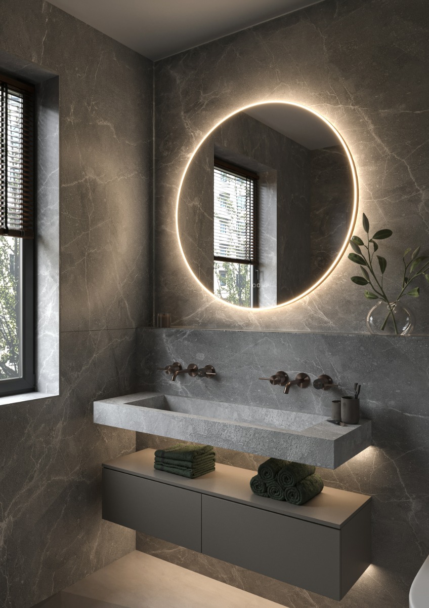 Hipp Design 013 Phantom spiegel brons met verlichting en verwarming 80x80cm