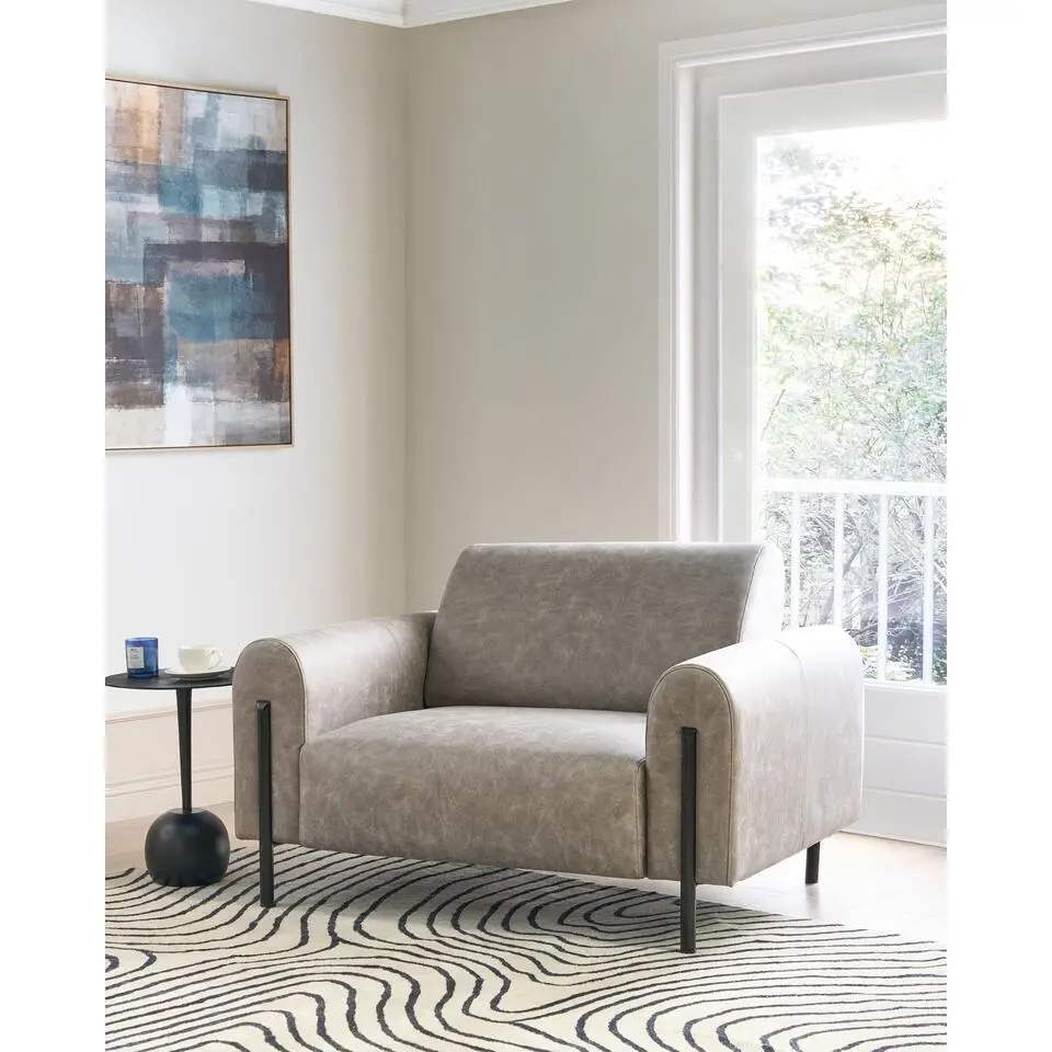 ASKIM - Fauteuil - Grijs - Polyester
