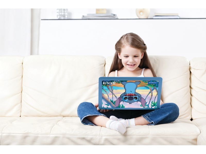Lexibook Lern-Laptop Stitch DE/ENG mit 124 Aktivitäten Blau Zweisprachiger sprechender Bildungslaptop