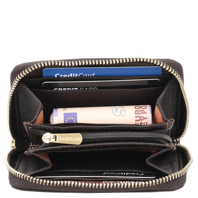 LouLou Essentiels Portemonnee RFID Petit Emilie Chocolate