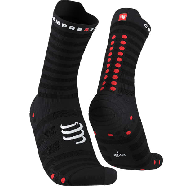 Chaussette running COMPRESSPORT PRO RACING SOCKS V4.0 ULTRALIGHT RUN HIGH BLACK/RED
