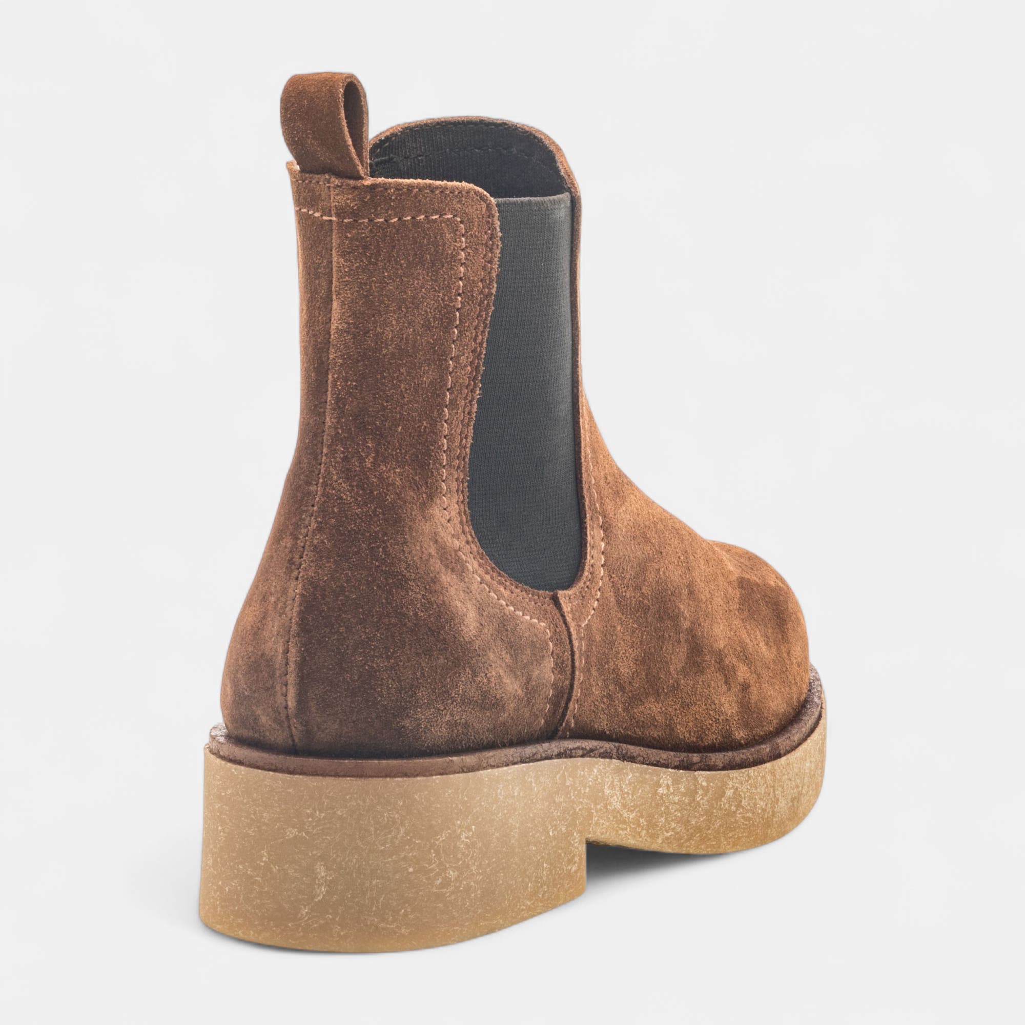 Boots chelsea Femme en cuir camel