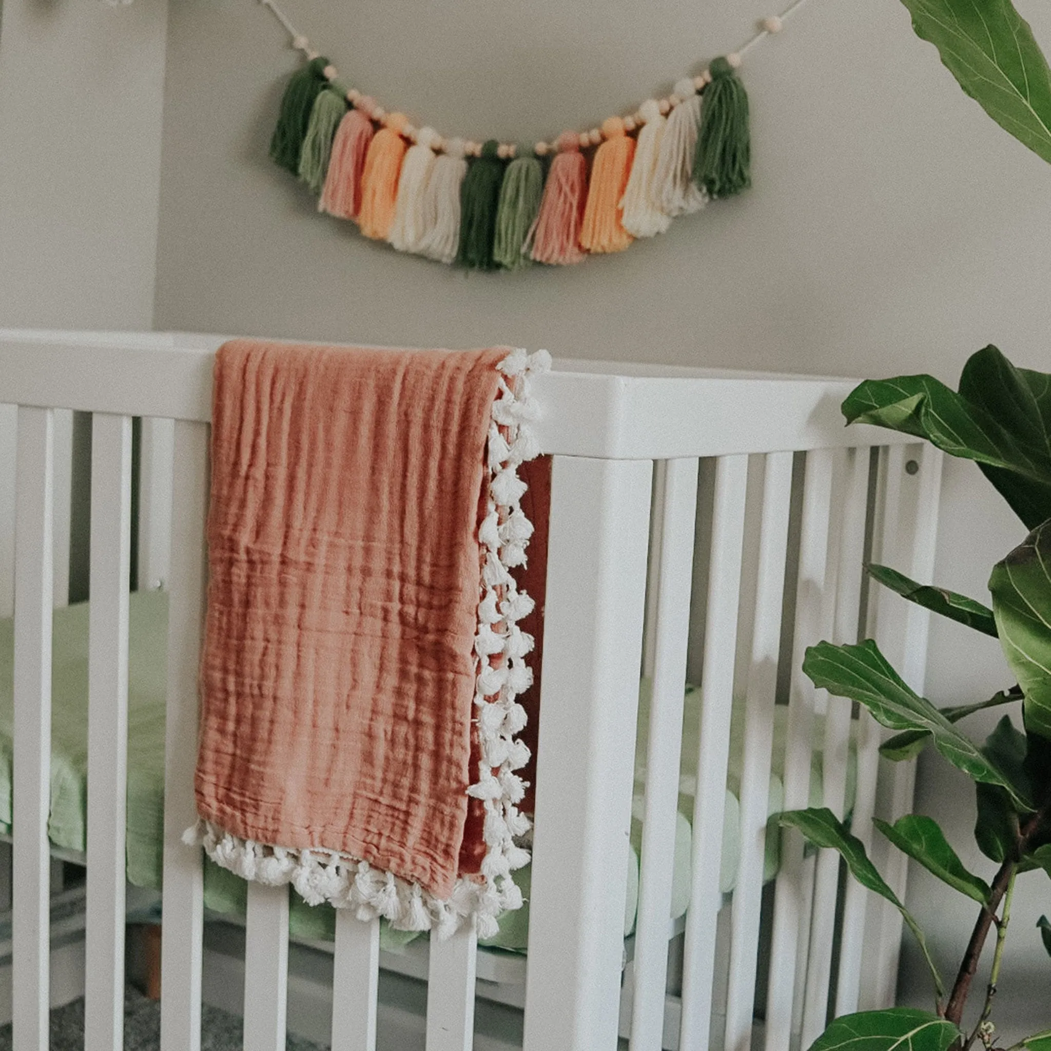 Crane Couverture Mousseline Rose