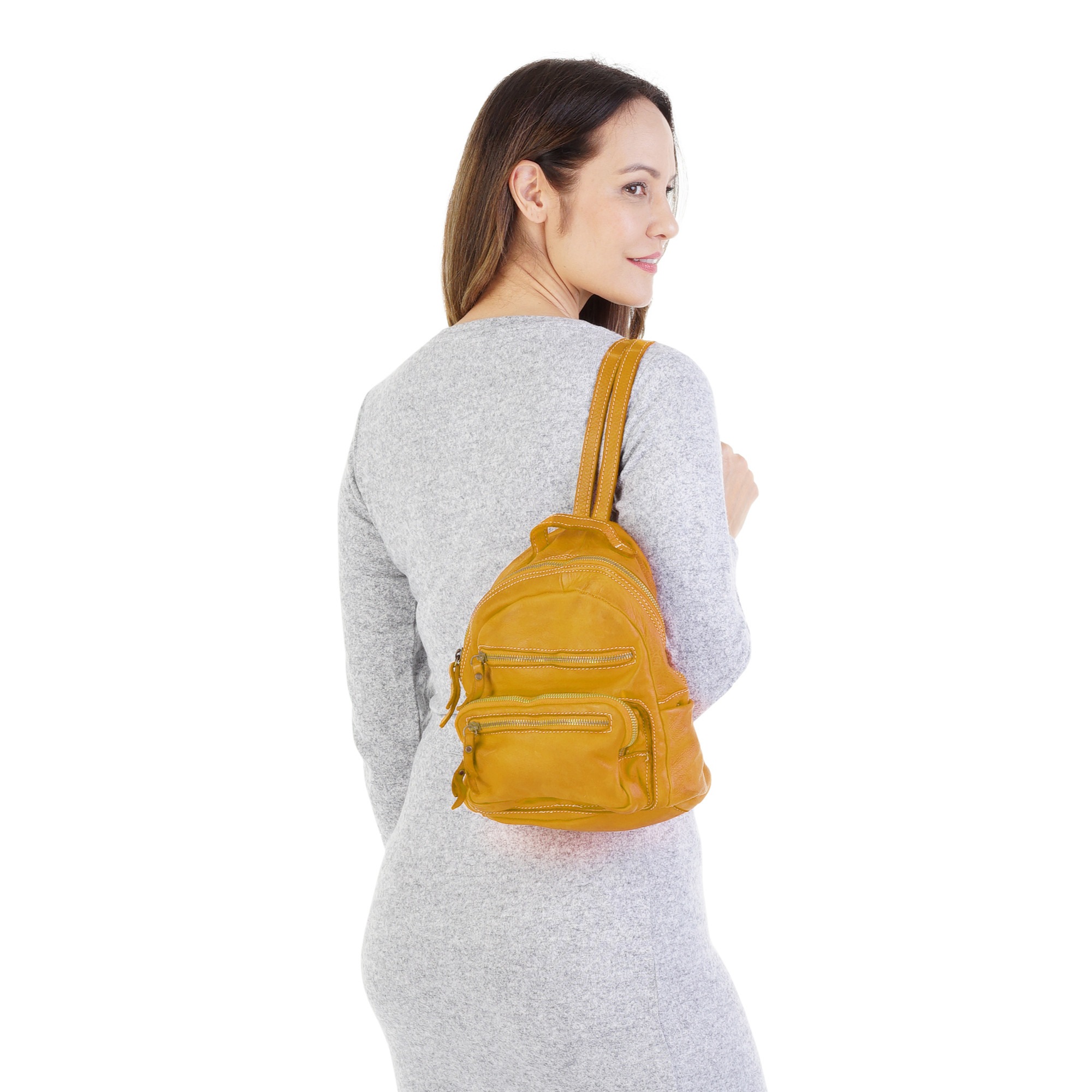 Cluty Cityrucksack echt Leder, Made in Italy