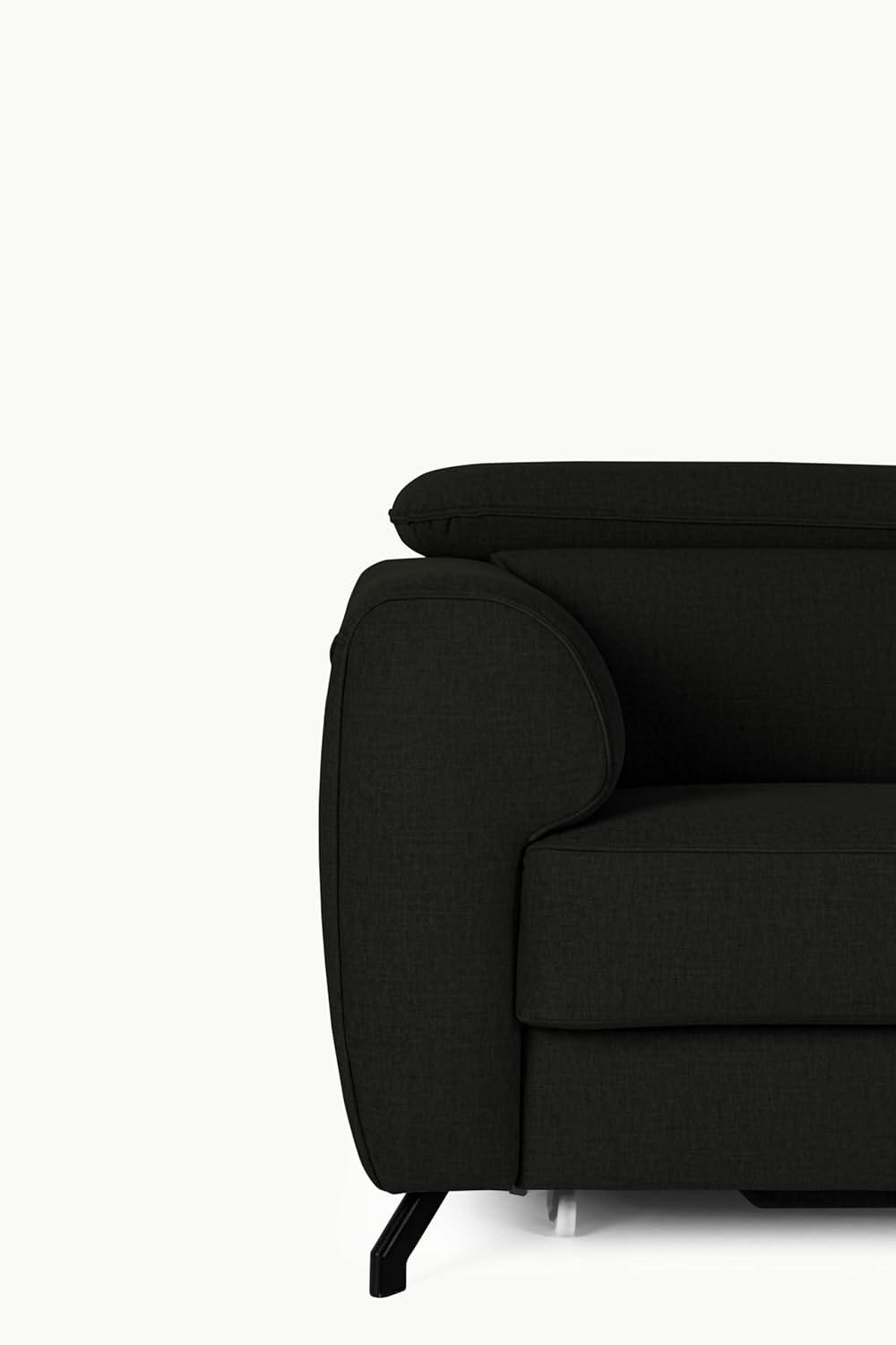 FENIKS Schlafsofa Ecksofa - L-Form - 250 x 172 x 101 cm - Sofa Pflegeleicht - Metallfüße - Rechts Compass Schwarz