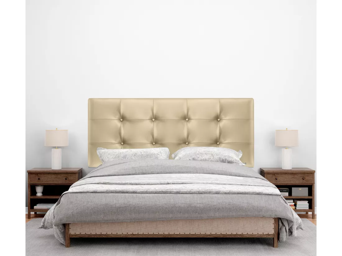 DHOME Tête de lit en Similicuir Capitonné 160x60cm Lits 150/160 - Champagne