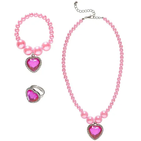 Widmann Schmuck-Set Rosa Kette, Ring, Ohrringe