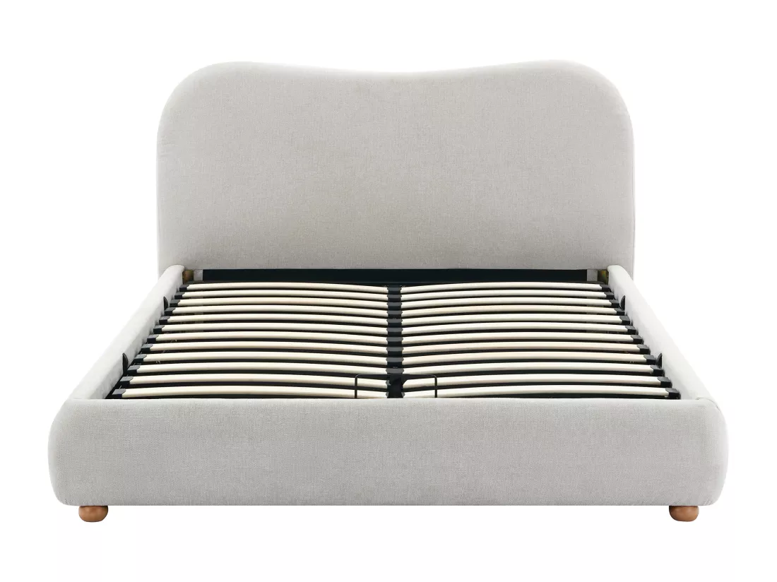 Lit coffre 140 x 190 cm - Tissu - Beige - VANARI