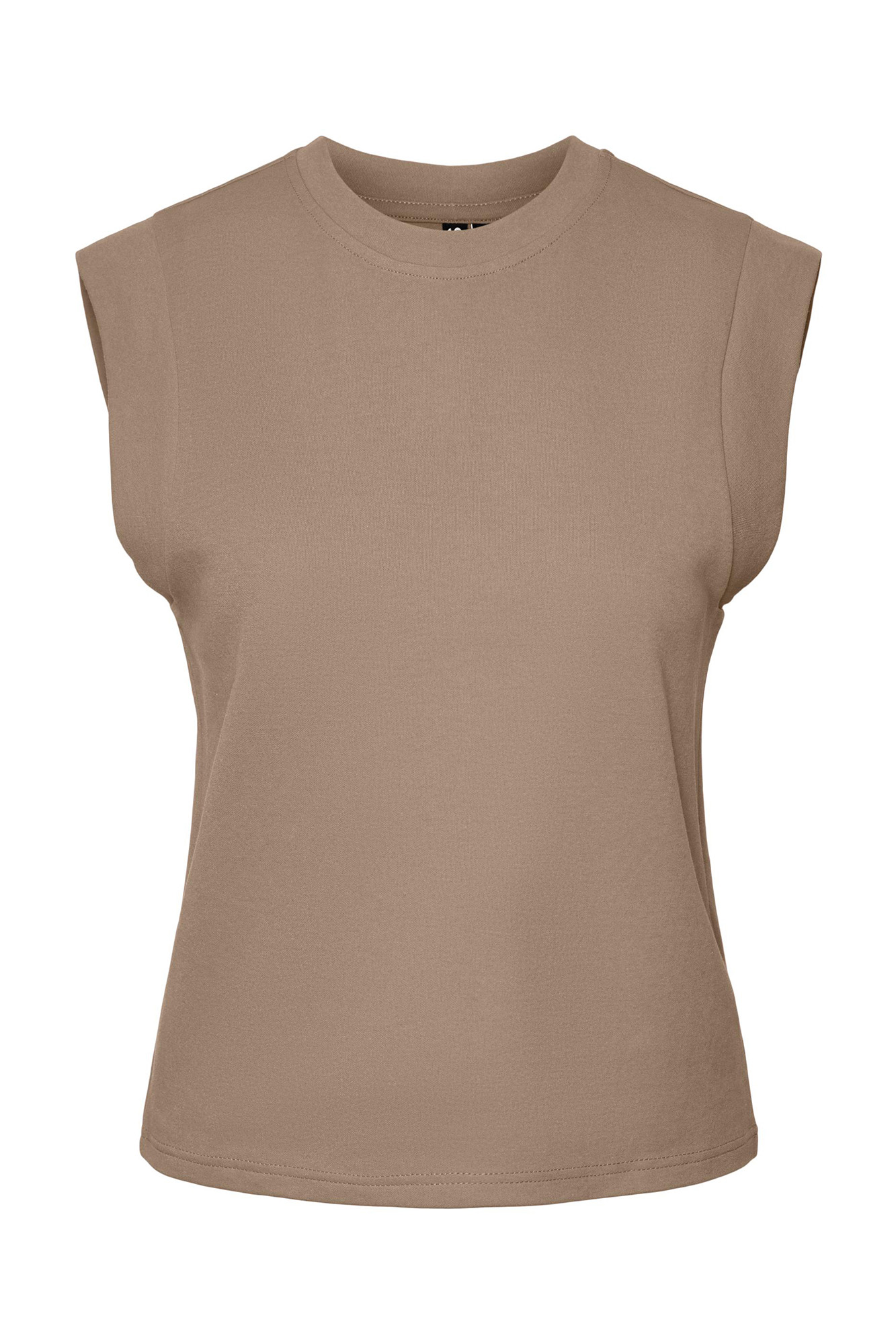 Camiseta feminina de gola redonda.