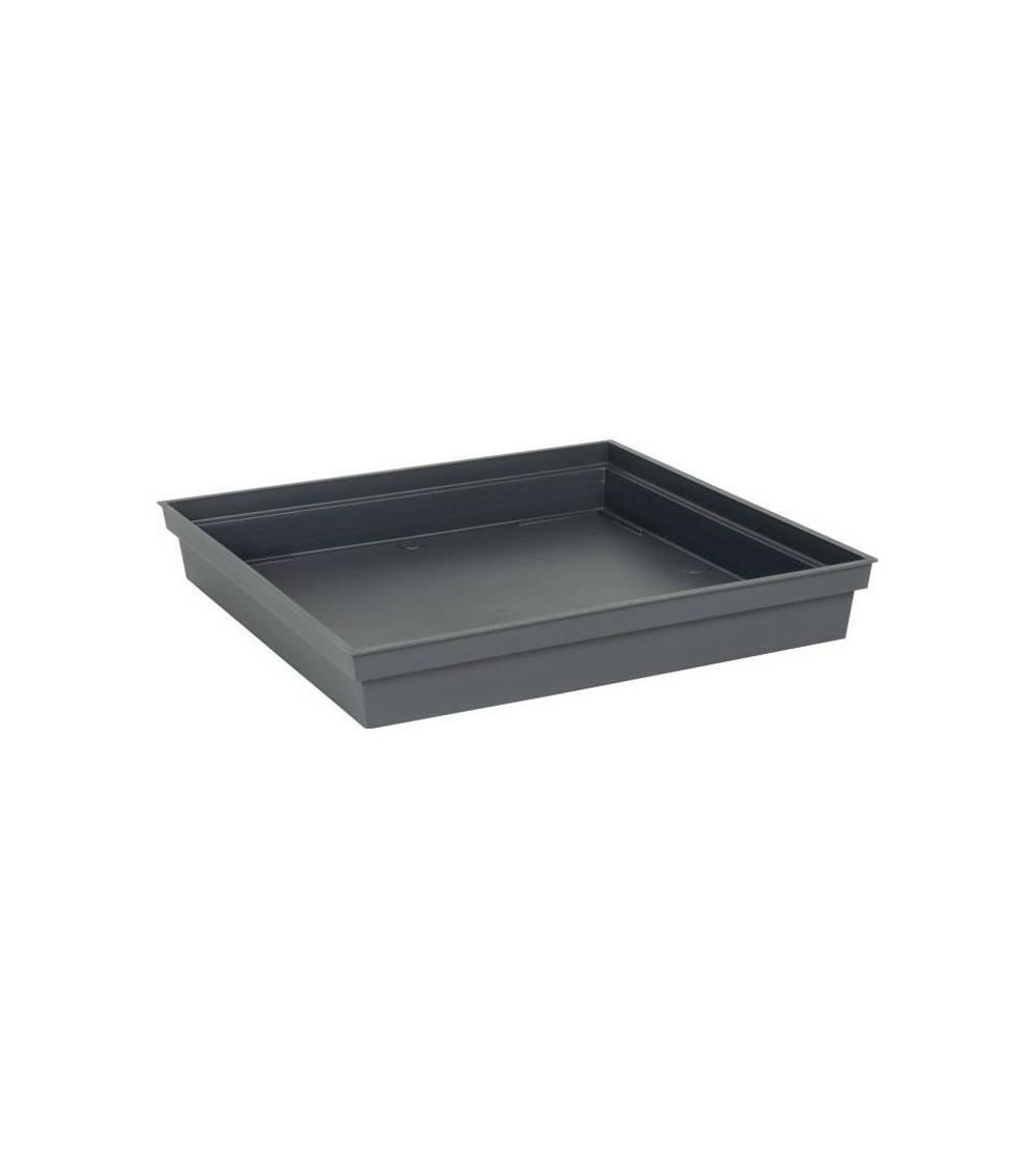 Eda soucoupe carrée toscane - 40 cm - gris anthracite