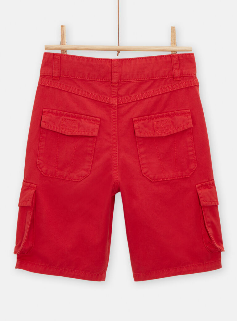 Bermuda rouge avec porte-clé requin pour garçon