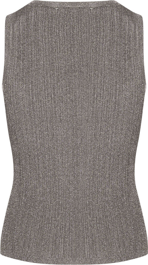 Gestuz SilviGZ rib sl top Warm grey metallic