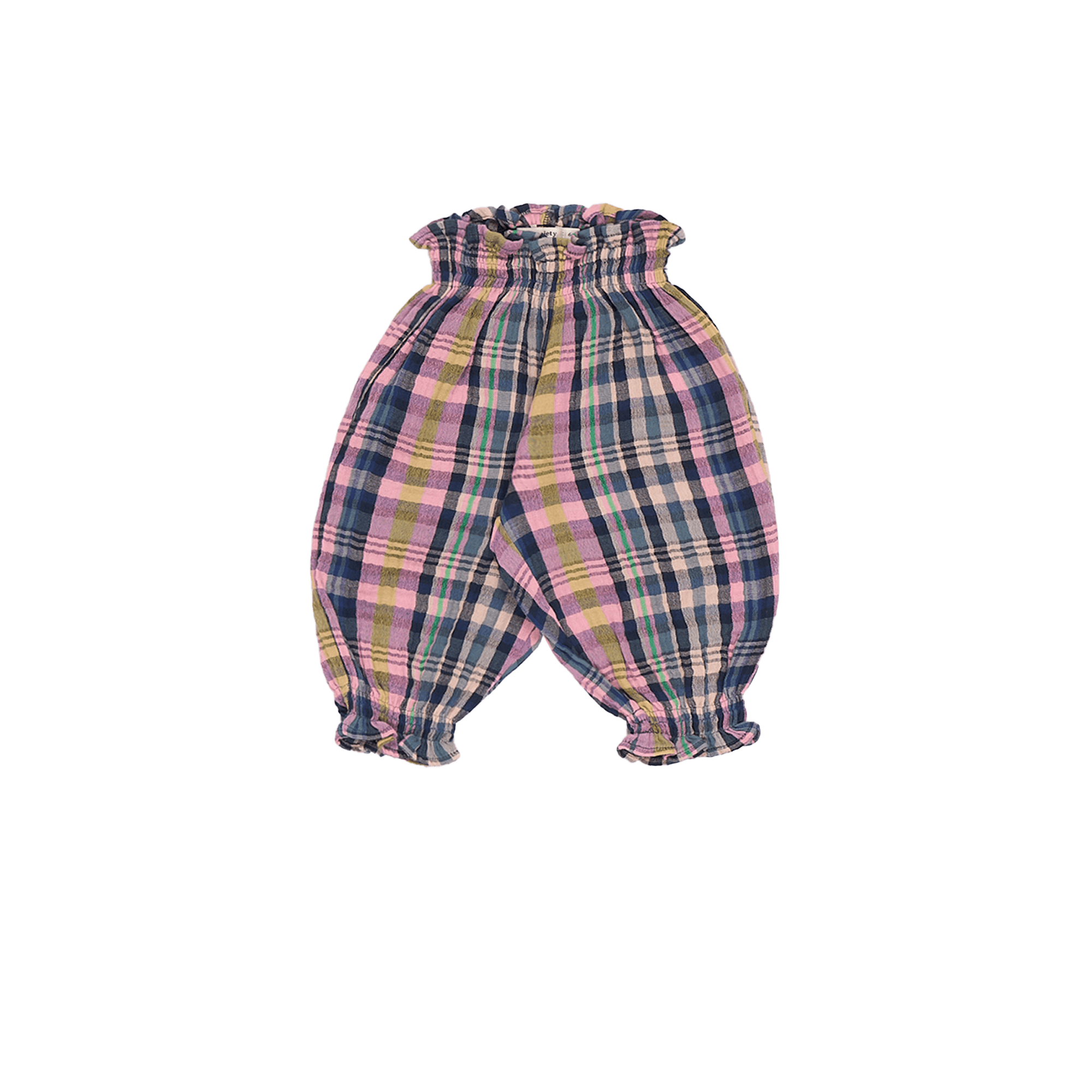 RICARDA - Pantalon ballon à carreaux en coton| Multicolore