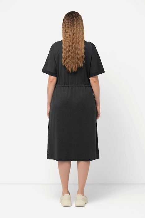 Jerseykleid, Tunnelzug, A-Linie, V-Ausschnitt, Halbarm