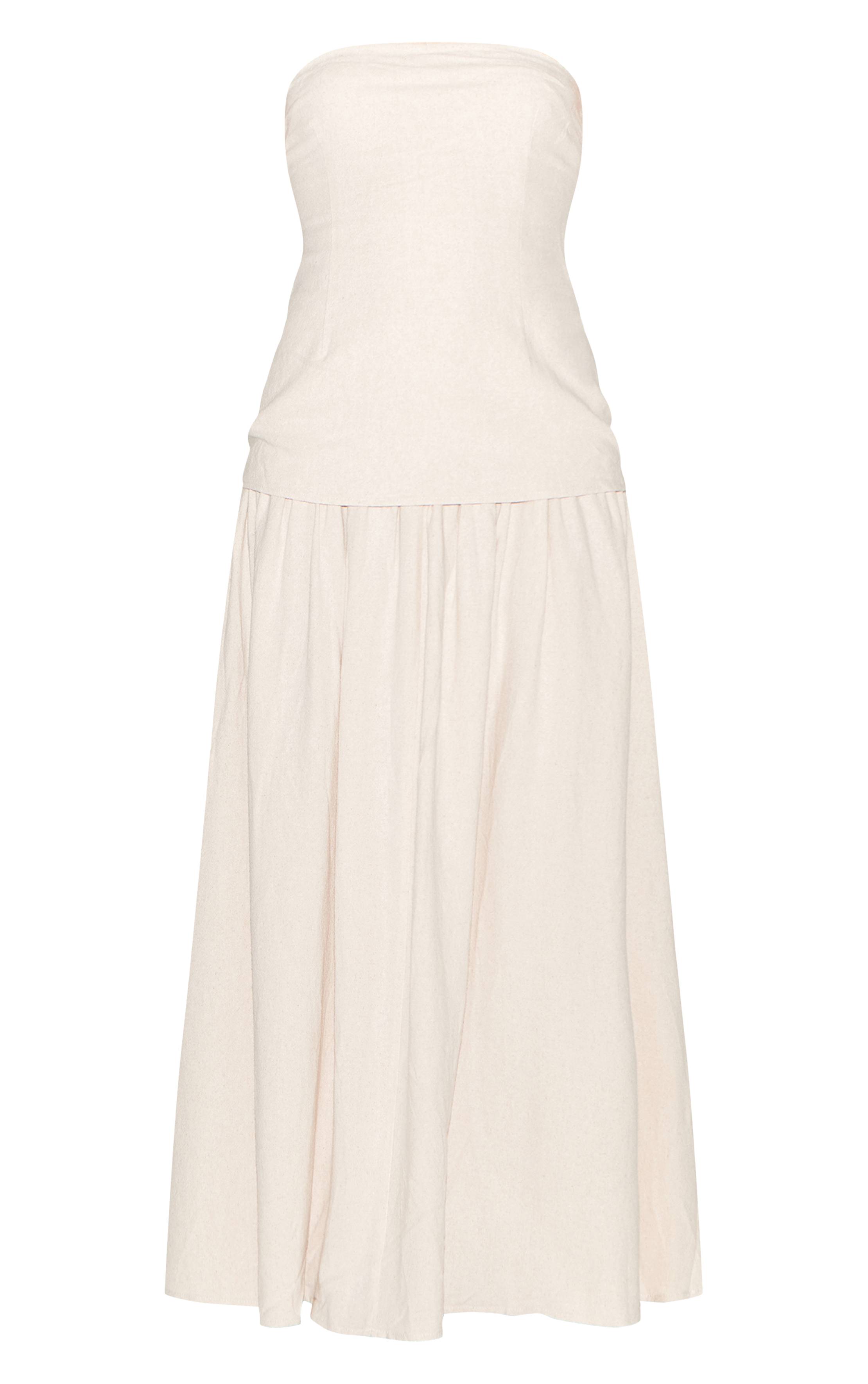 Crème Robe Maxi Longue Bandeau