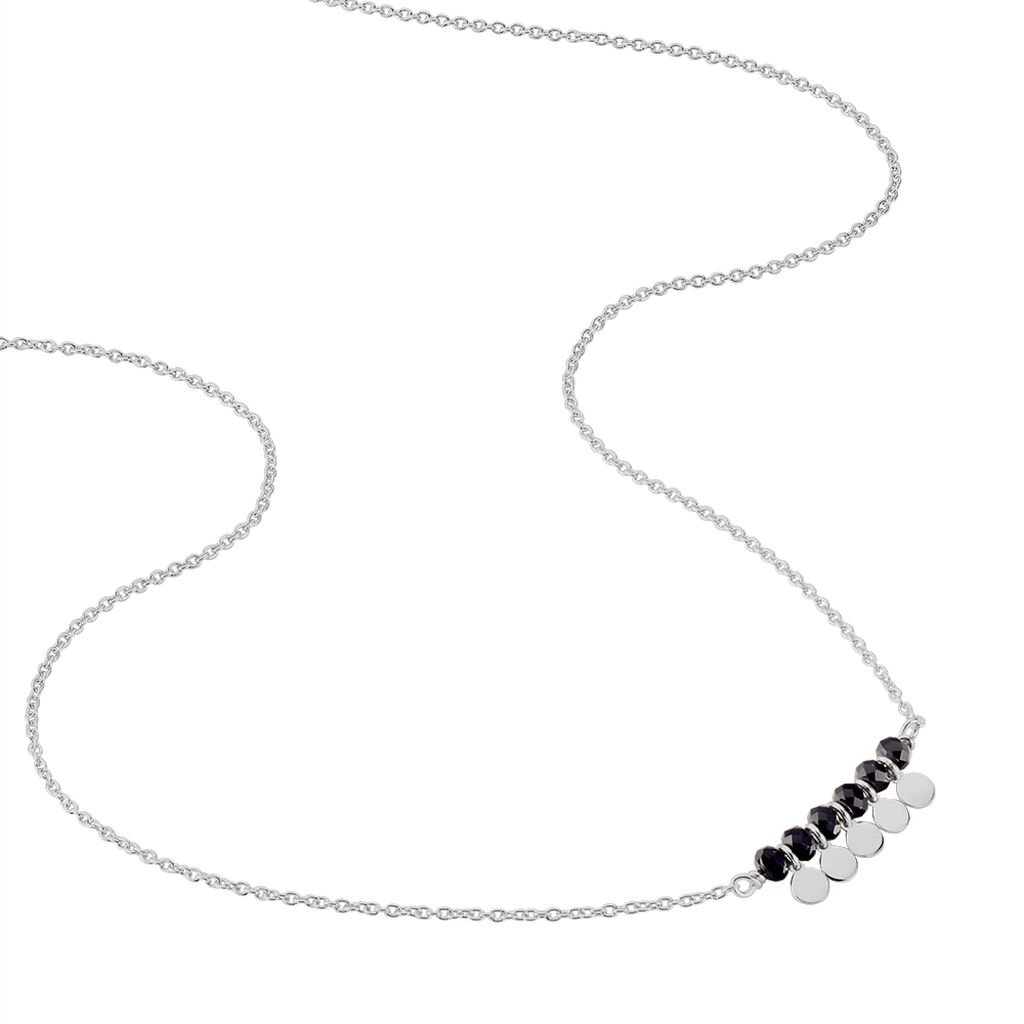 Collier Savahna Argent Blanc Pierre De Synthese