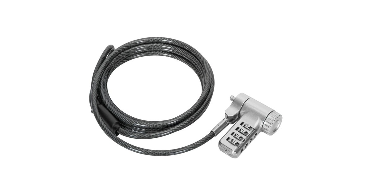 TargusDEFCON Ultimate Universal Serialised Combination Cable Lock with Slimline Adaptable Lock Head diefstalbeveiliging