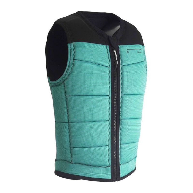 Gilet impact follow section black-teal