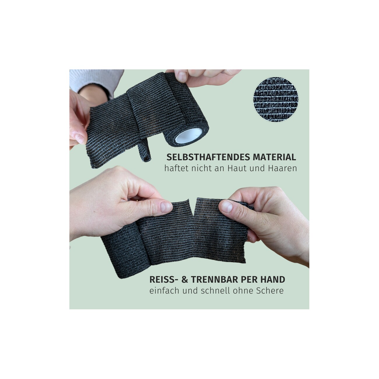 Hufeisenliebe PetPerfekt Bandagen 7,5cm x 4,5m 8 schwarz