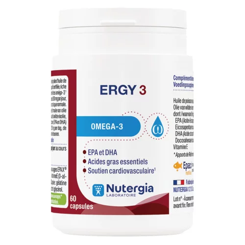 Circulation - antioxydants - ERGY 3  - Oméga-3 - 60 Gélules