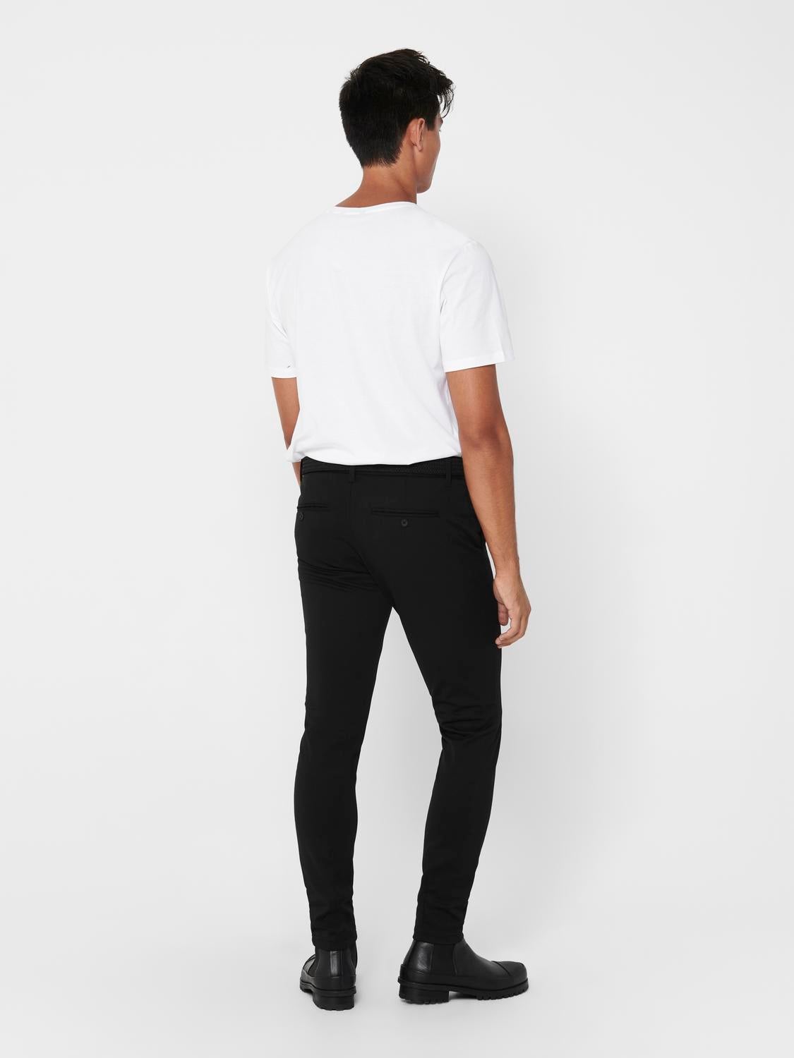 ONSMARK Slim Fit Chino Hose Black