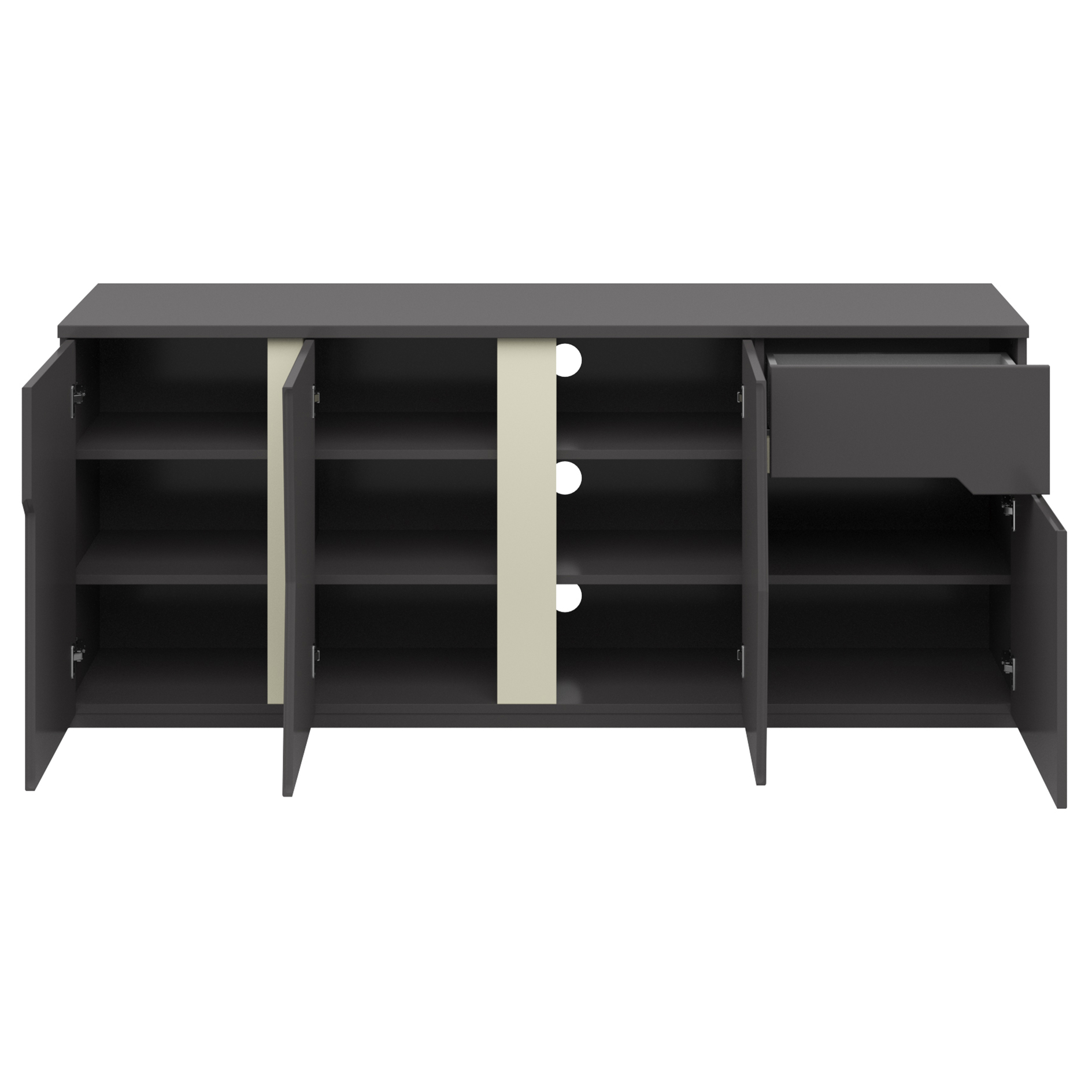 Lowboard - kieselgrau-graphit - 164 cm breit