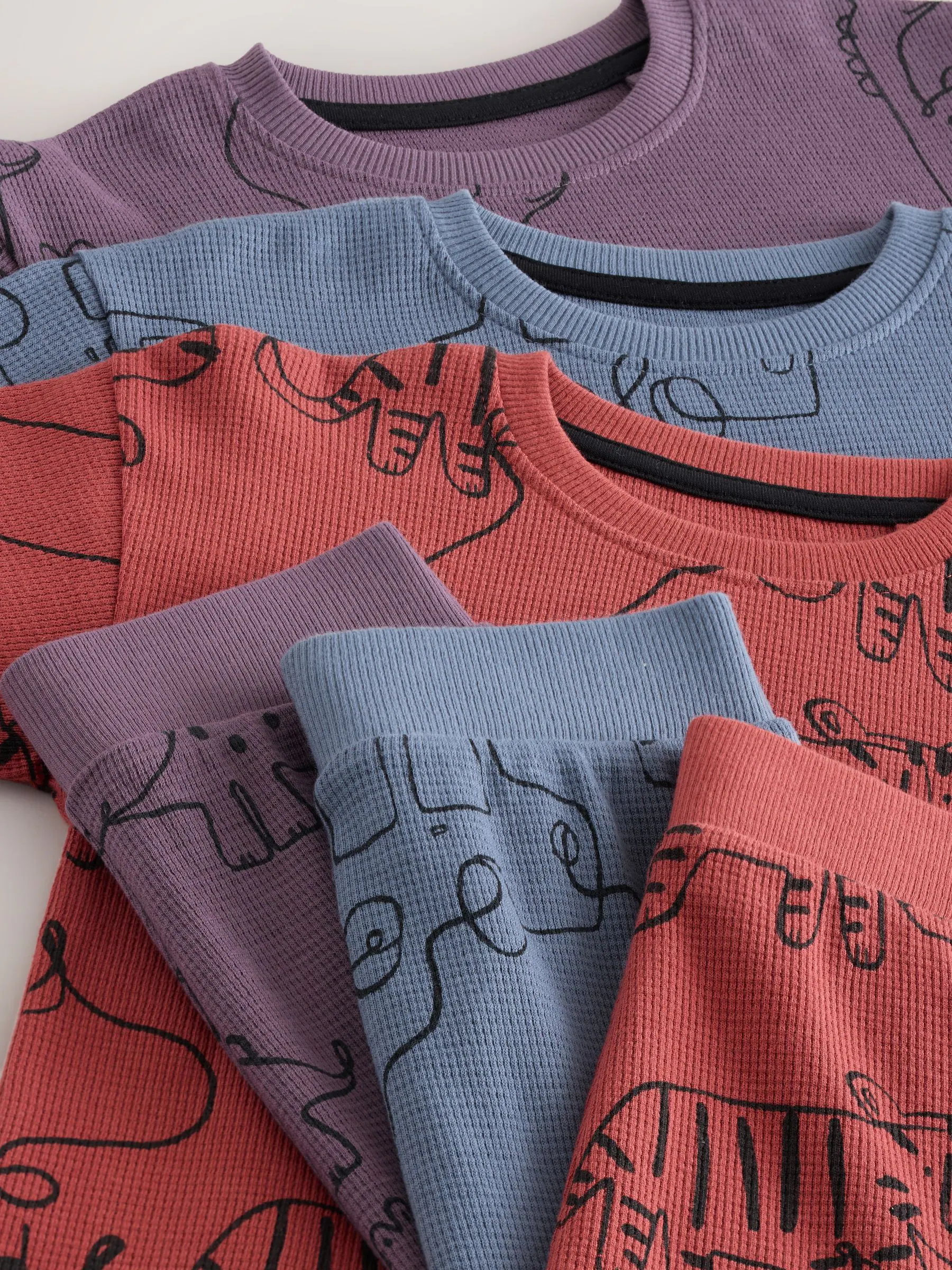 Rood/blauw/paars - Oversized fit Pyjamas 3 Pack (9mths-10yrs)