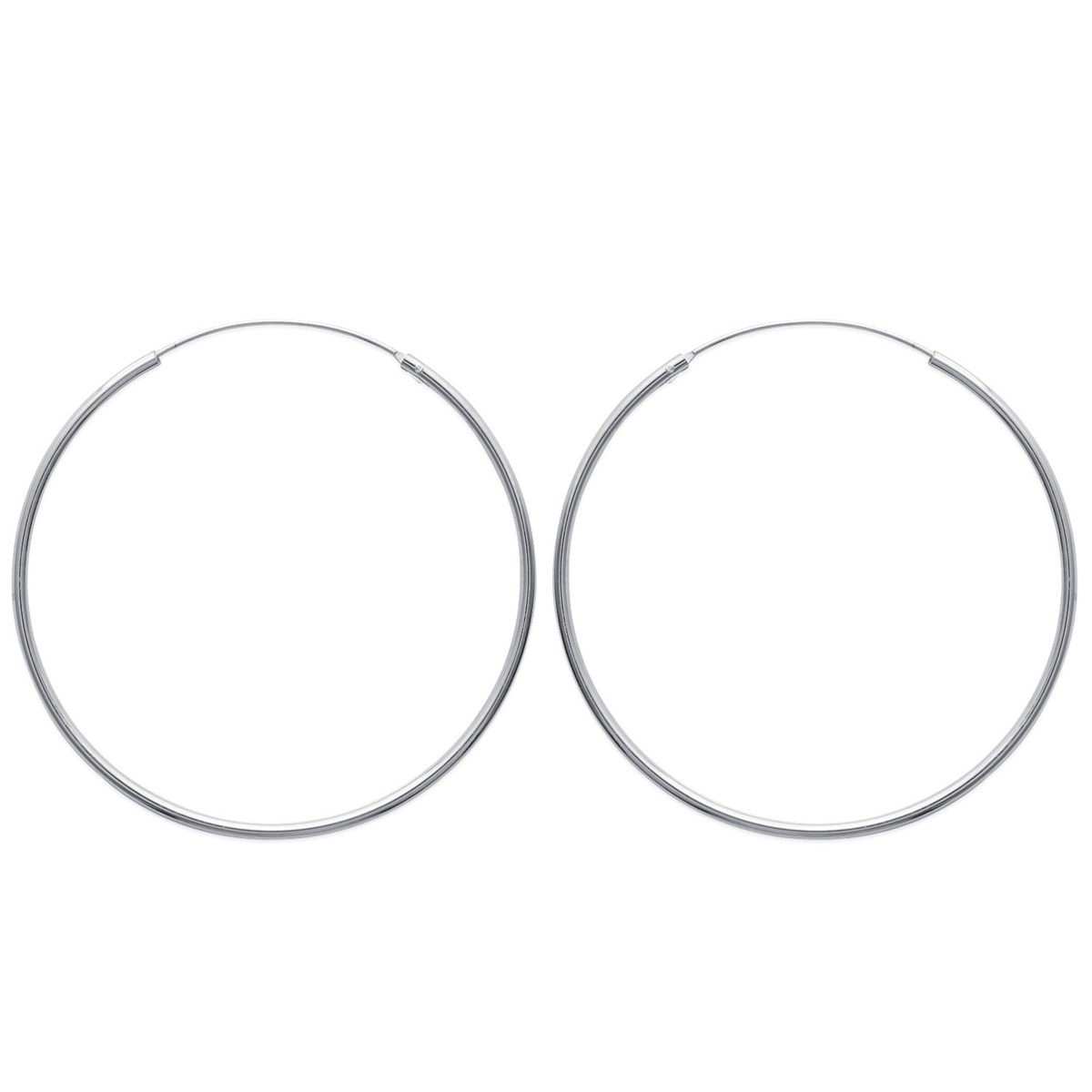 Boucles d'oreilles Brillaxis argent rhodié 60mm