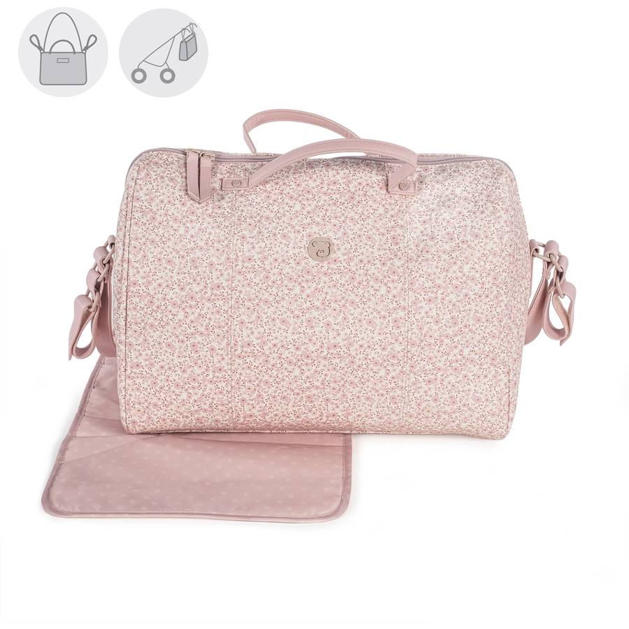 pasito a pasito Wickeltasche rosa  geblümt