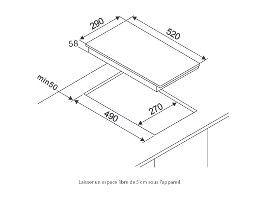 Plaque induction AMICA 3600W 29cm, AI 2527 C
