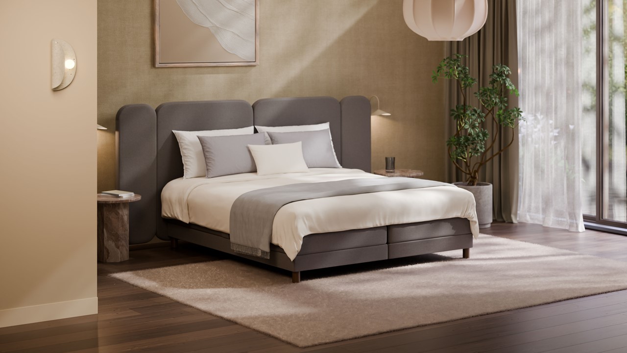 Elektrische boxspring Ridge met Kårlsson Excellence matras - Warm wool dark grey