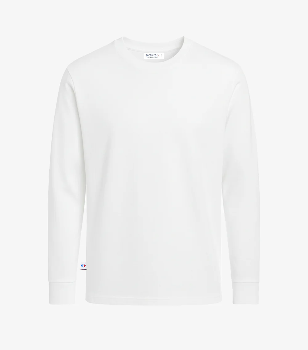 T-shirt Manches Longues Homme Blanc - Intemporel